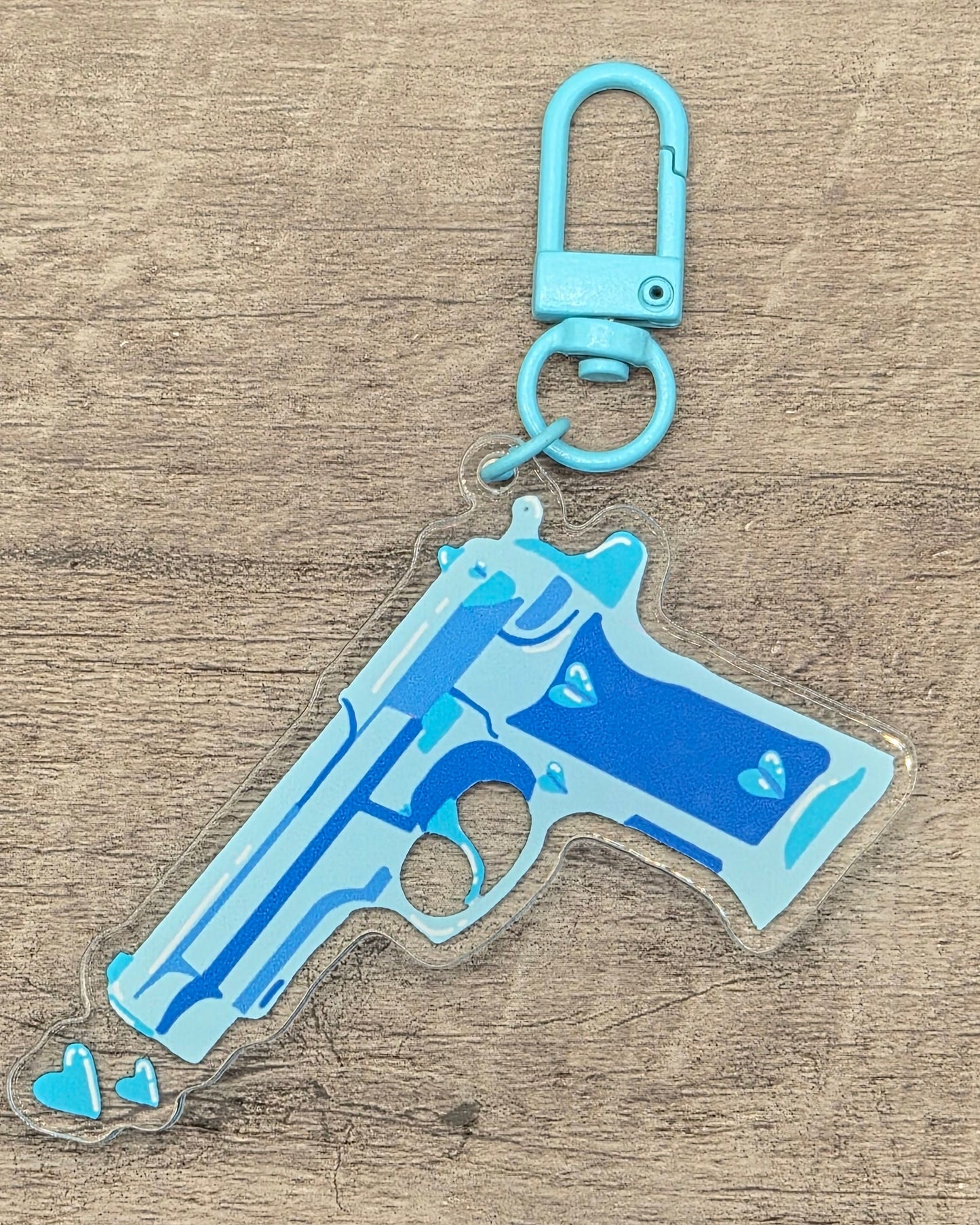 Blue Gun Keychain